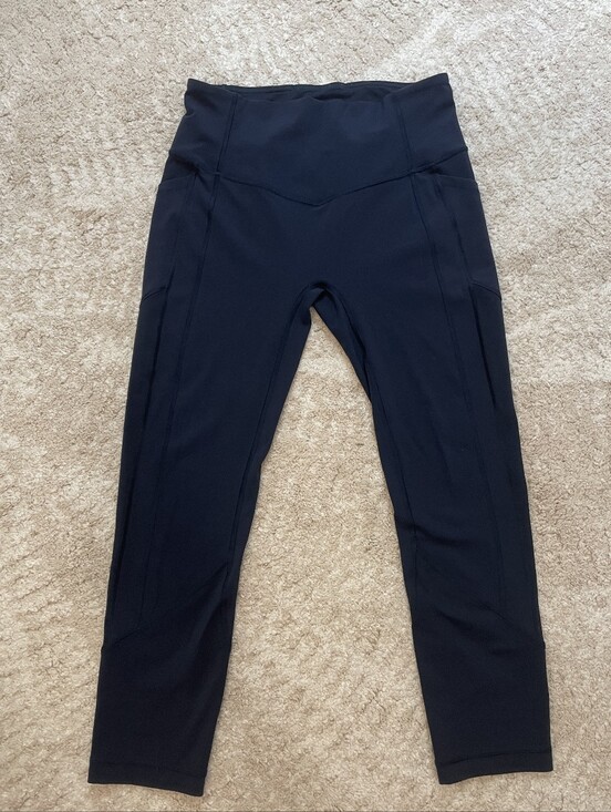 lululemon athletica Pants - Lululemon Athletica Blue High-Rise Performance Leggings 7/8 Size 8